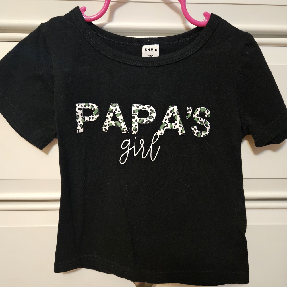 SHEIN Black 'Papa's Girl' Tee